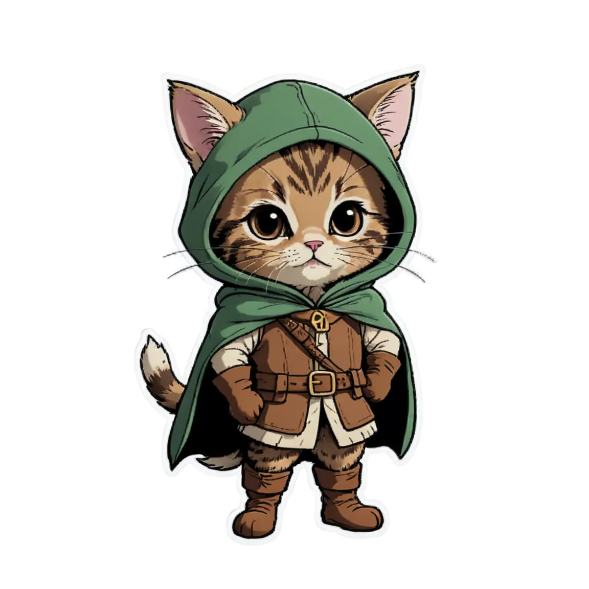 a cute cat dressed as Robin Hood [WITH REFERENCE IMAGE]