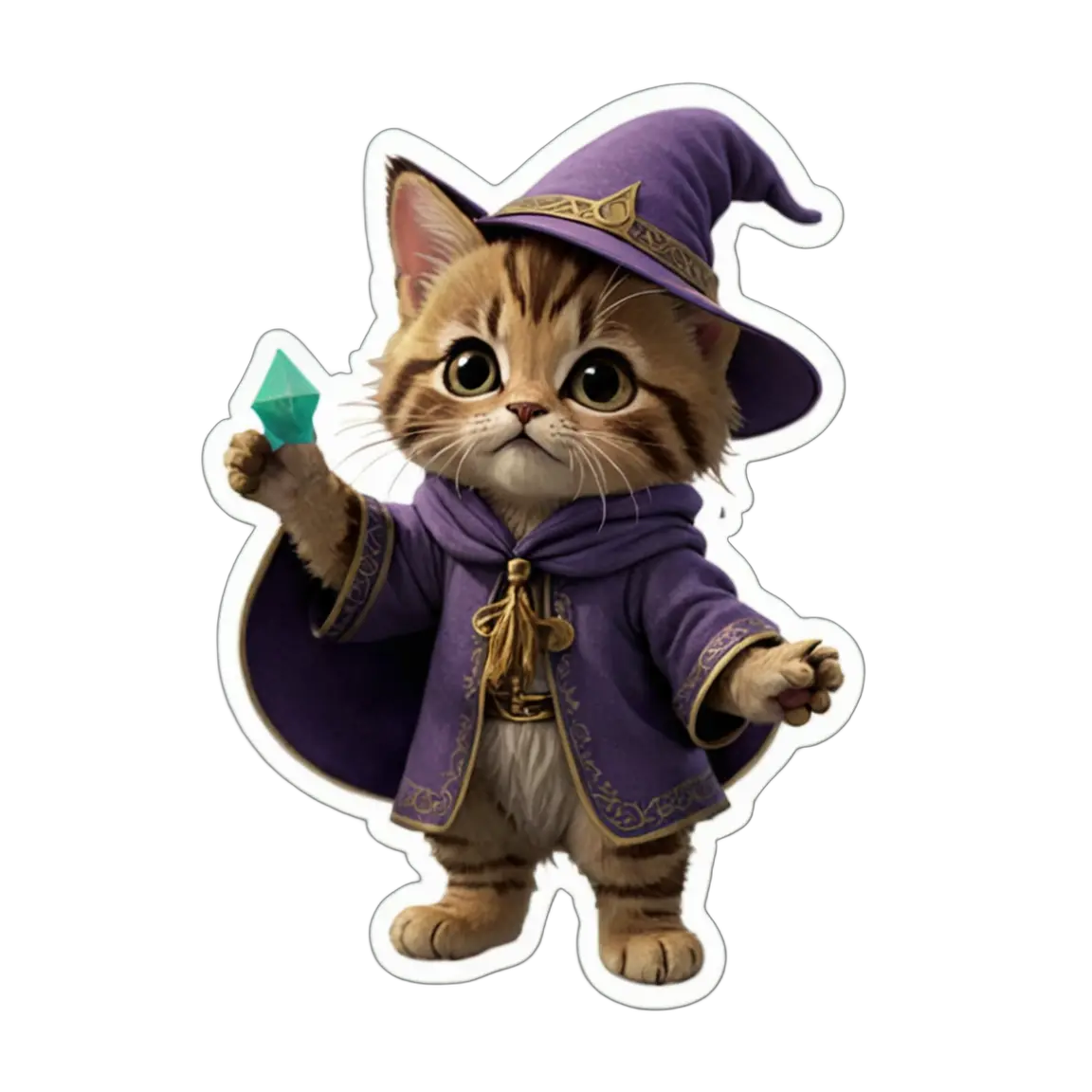 a cute cat wearing wizard outfit, pixar style [WITH REFERENCE IMAGE]