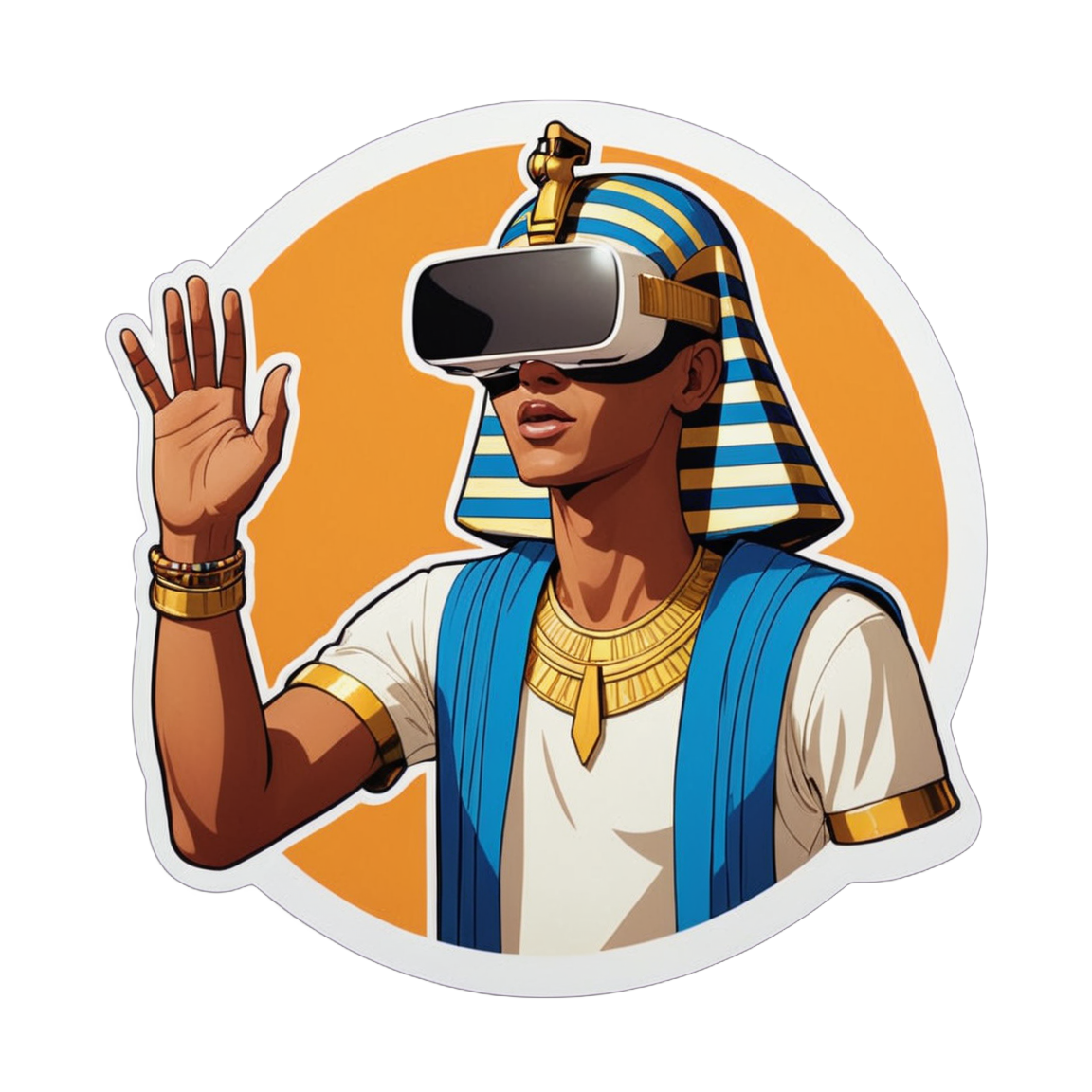 A pharaoh discovering virtual reality